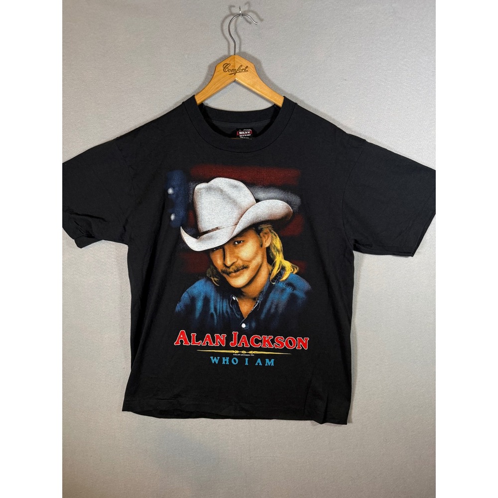 Vintage 1994 Alan Jackson Who I Am T-Shirt Fruit of the Loom Single Stitch Large